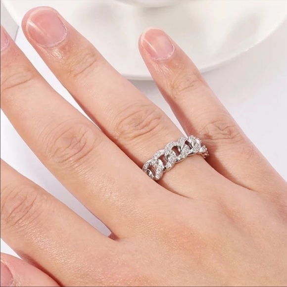 DIAMOND 925 STERLING SILVER ETERNITY RING - Picture 3 of 3